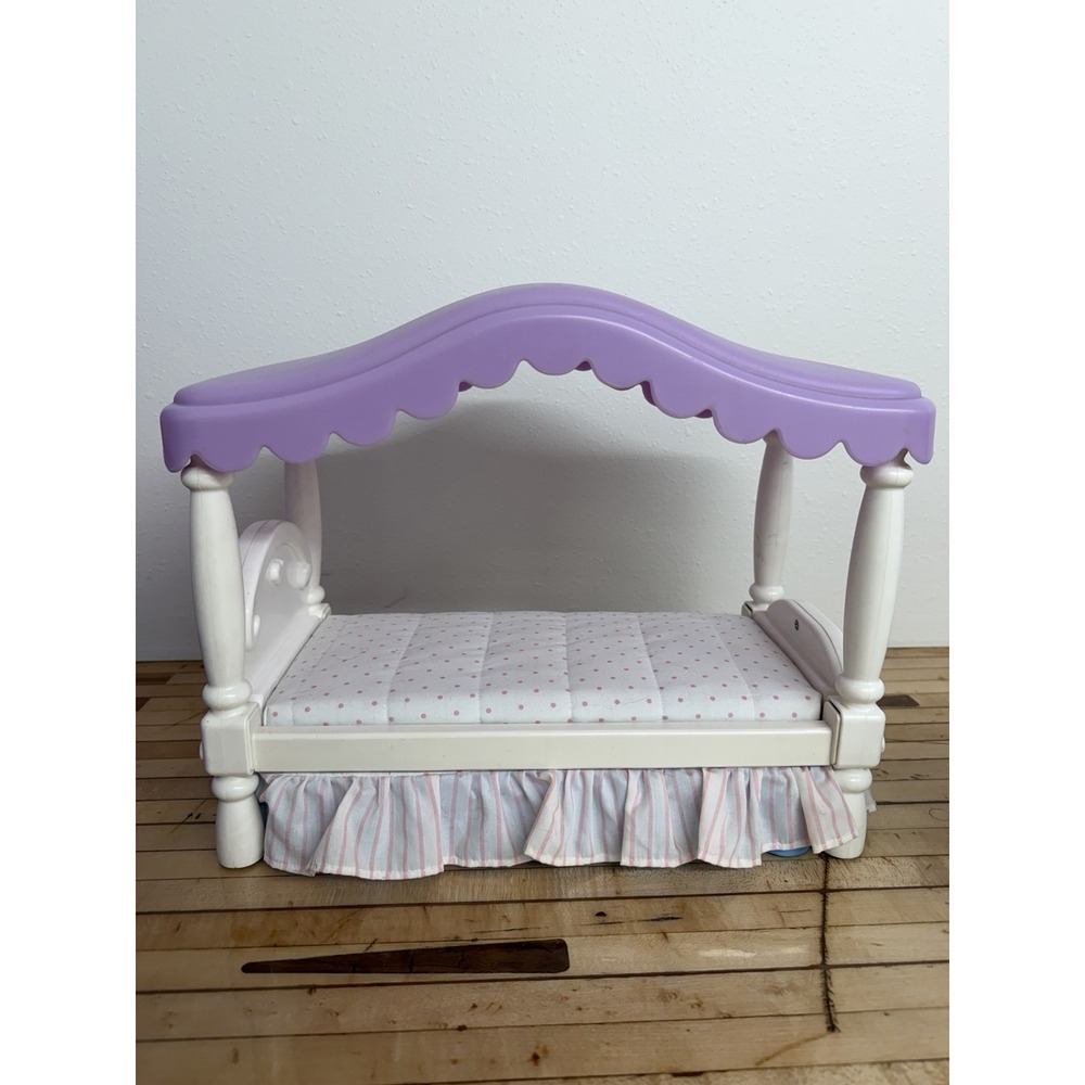 Little Tikes My Size Barbie Doll Size Canopy Bed Vintage 1990's - Picture 2 of 3